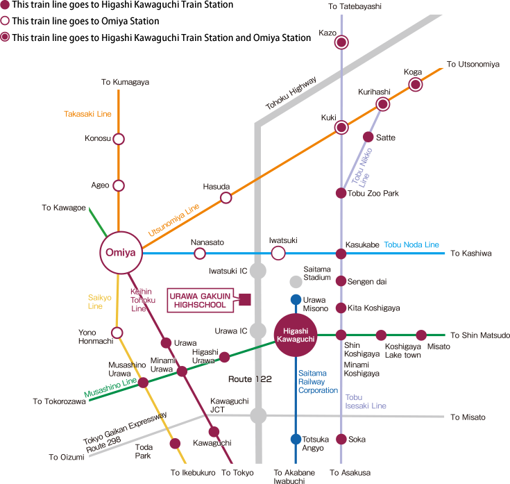 Urawa Gakuin High School Transport Information